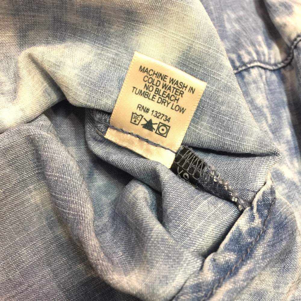 Anthropologie Cloth & Stone Blue Acid Wash XS - Picture 5 of 5